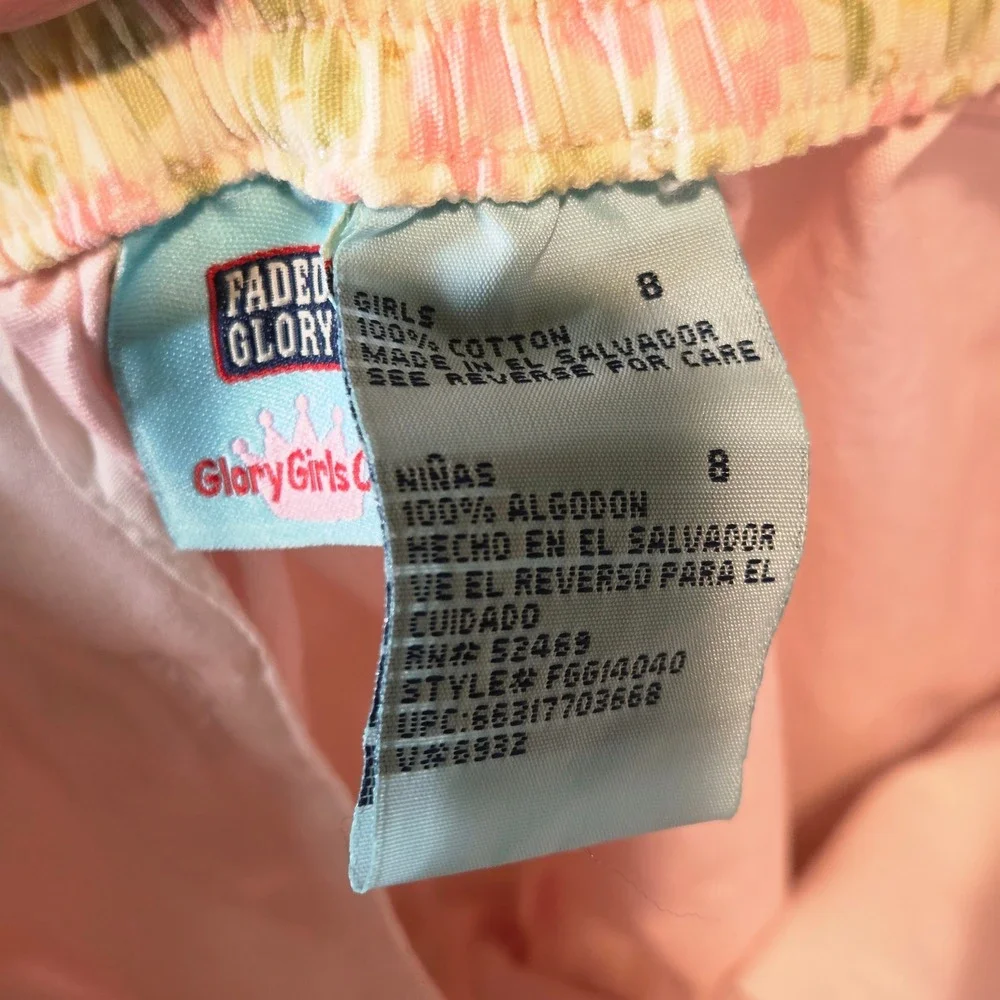 Vintage Y2K Faded Glory Girl 8 Cargo Pockets Wide Leg Pants Pink 2000s